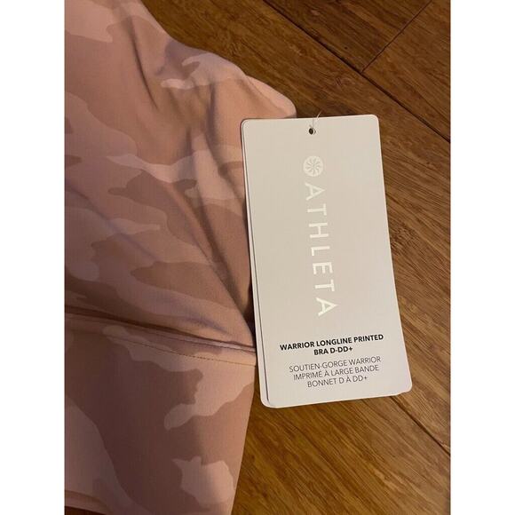 NWT Athleta Pink Camo Warrior Longline Sports Bra Size 3X D-DD+ Cross Over $59 - Picture 4 of 6